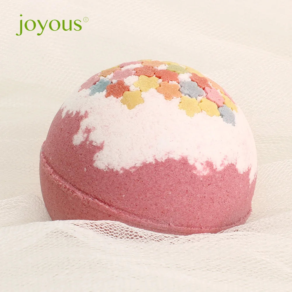 Joyous Floral Bath Bomb with Rose Oil & Bath Bag | 100g Floral Bath Bomb QXL