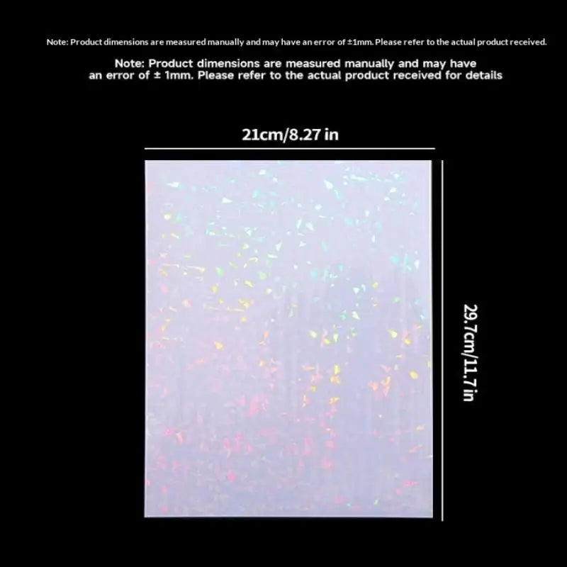 A4 Holographic Lamination Film 5-Pack | Self-Adhesive Stickers Holographic Craft Film QXL