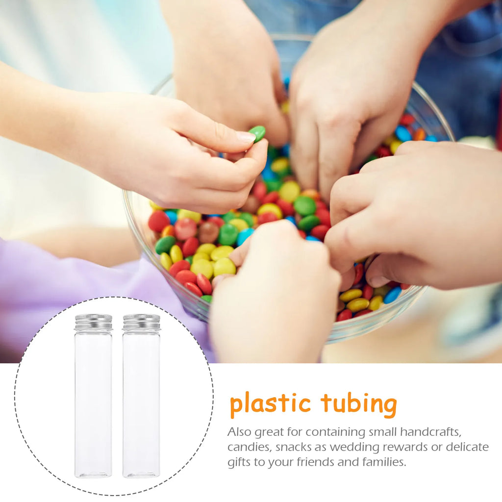 10-Pack Flat Bottom PET Plastic Test Tubes with Screw Caps Plastic Sample Tubes QXL