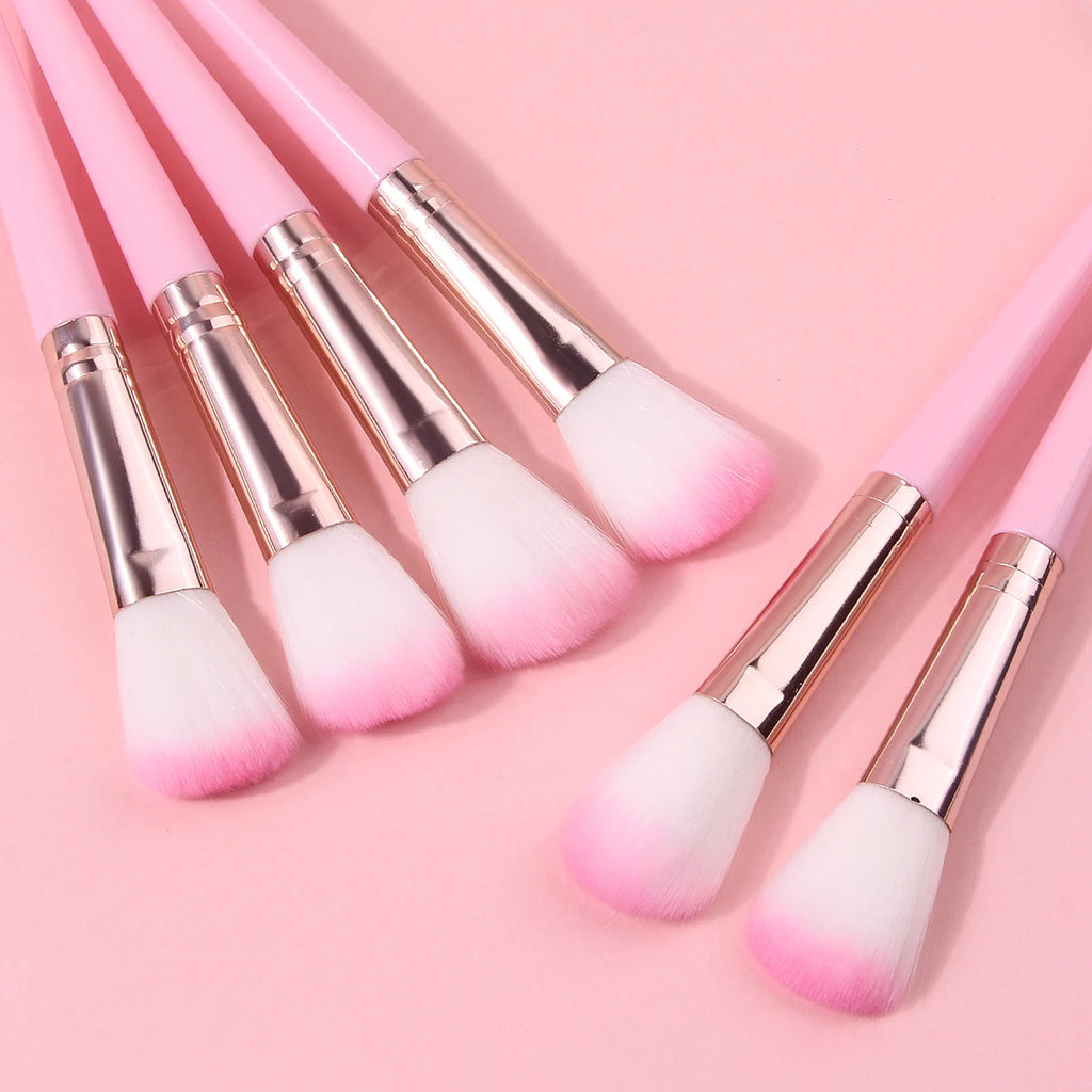 6-Pc Pink Blush & Contour Makeup Brush Set | KOSSHOW Makeup Brush Set QXL