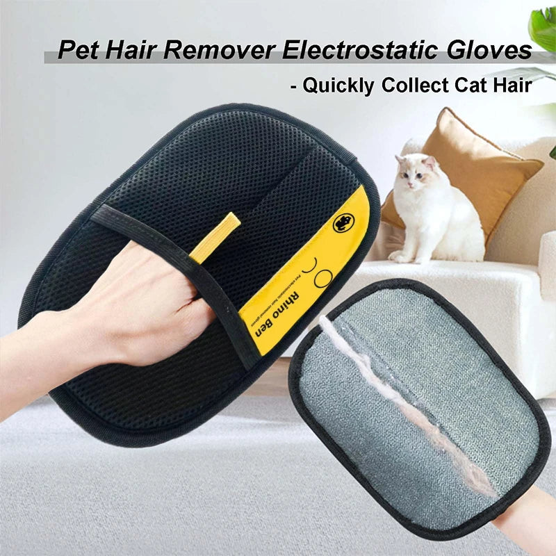 Electrostatic Pet Hair Remover Glove for Cats & Dogs Pet Grooming Glove QXL
