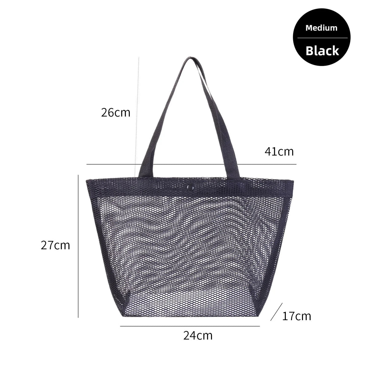 Large Mesh Beach Tote Bag | Foldable Breathable Shoulder Bag Mesh Tote Bag QXL Grey M
