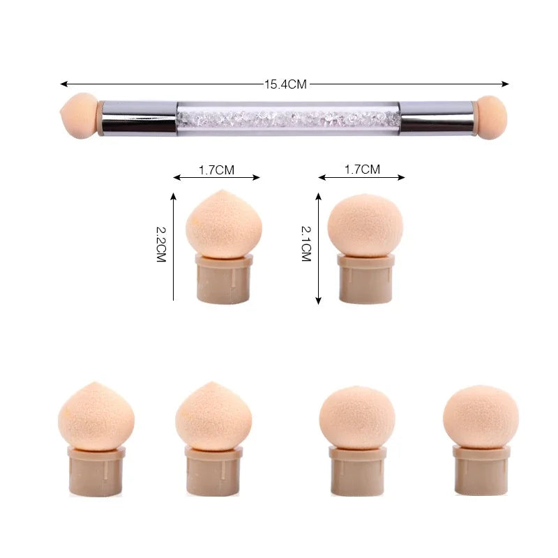 10-Pack Nail Art Sponge Heads | Gradient & Dotting Tool Nail Art Sponge Tool QXL