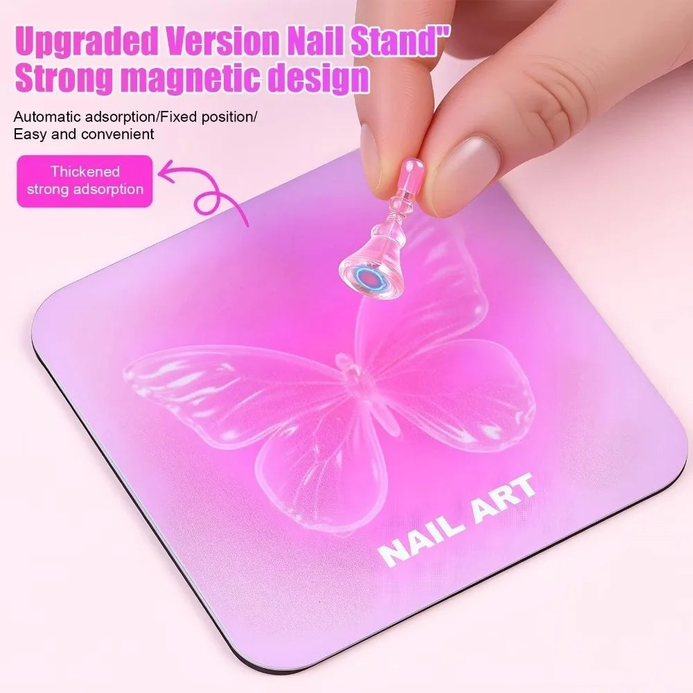 Heart 2-in-1 Nail Holder & Mixing Palette | Alloy Nail Stand Nail Art Stand QXL