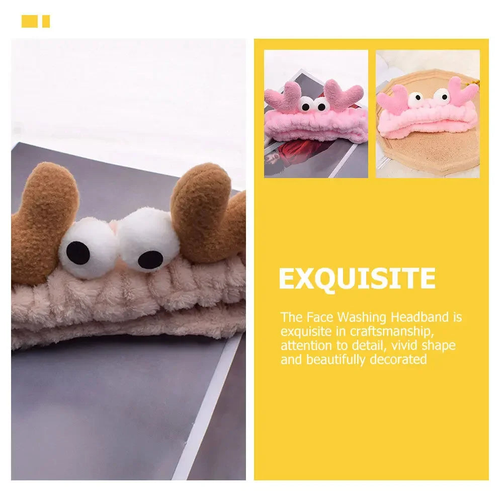 2-Pack Crab Face Wash Headbands | Non-Slip Fabric Hair Band Spa Hair Headband QXL