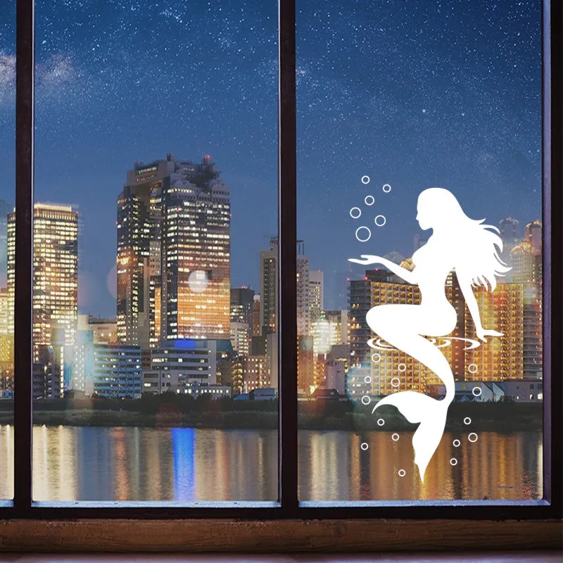 Mermaid Wall Decals Peel & Stick Ocean Stickers for Nursery Wall Decal Stickers QXL