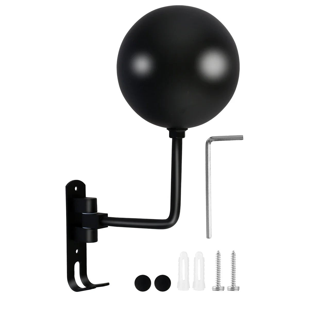 180° Rotating Wall Mount Helmet Rack with Hooks | Garage Organizer Wall Helmet Rack QXL Black 1PC