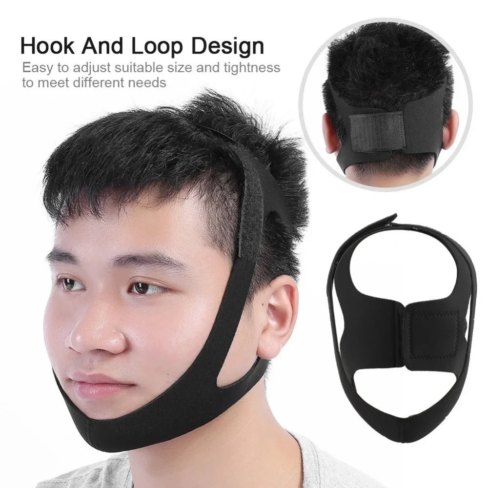 Adjustable Anti-Snoring Chin Strap | Jaw Support Sleep Band Anti-Snoring Chin Strap QXL