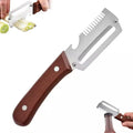 3-in-1 Vegetable Peeler & Shredder | Stainless Steel Wood Handle Vegetable Peeler QXL Coffee