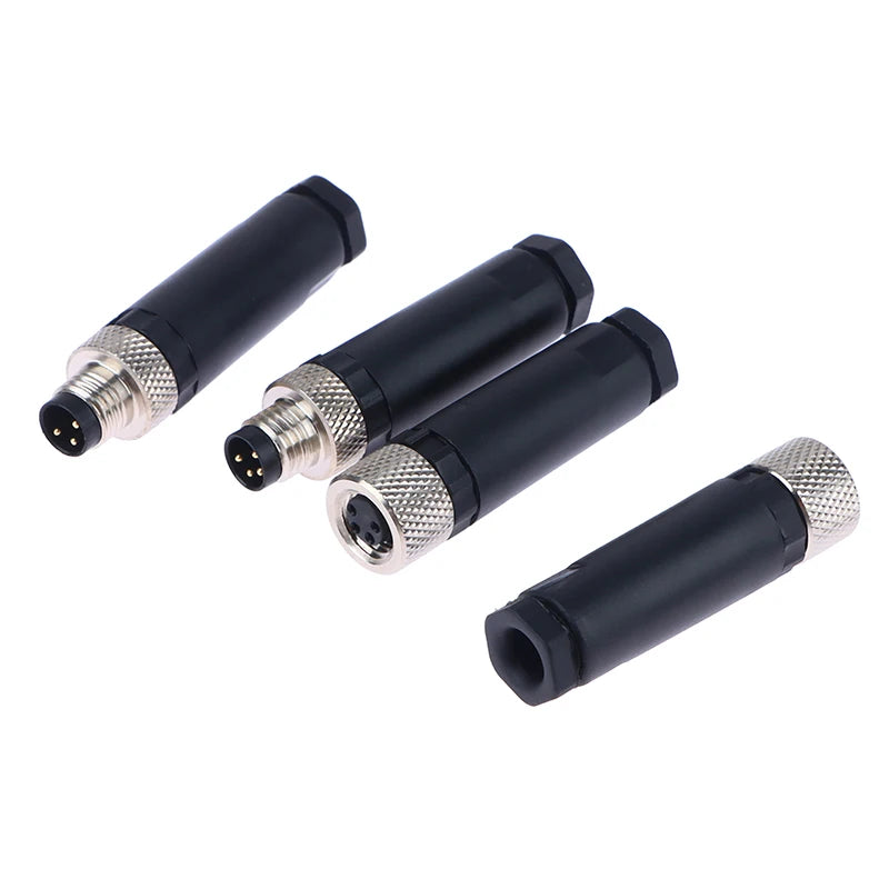 M8 Waterproof Sensor Connector 3/4 Pin Male Female Flange Socket Sensor Connector QXL