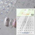 5D Laser Gold Silver Star Rhinestone Self-Adhesive Nail Stickers