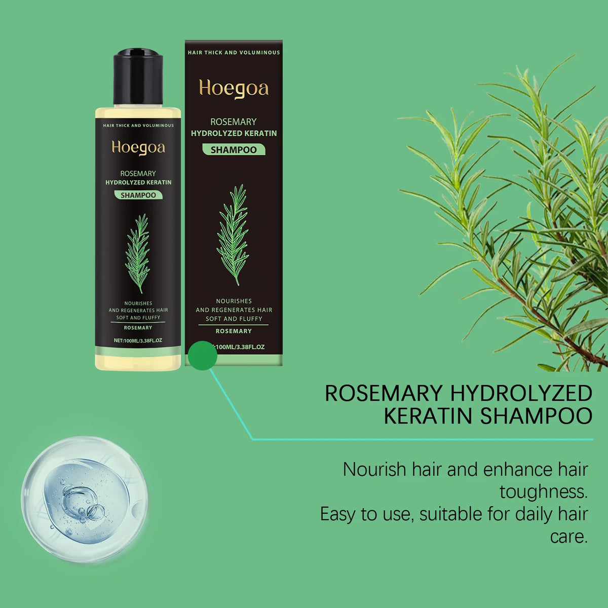 HOEGOA Rosemary Mint Shampoo – Volumizing & Thickening Volumizing Shampoo QXL