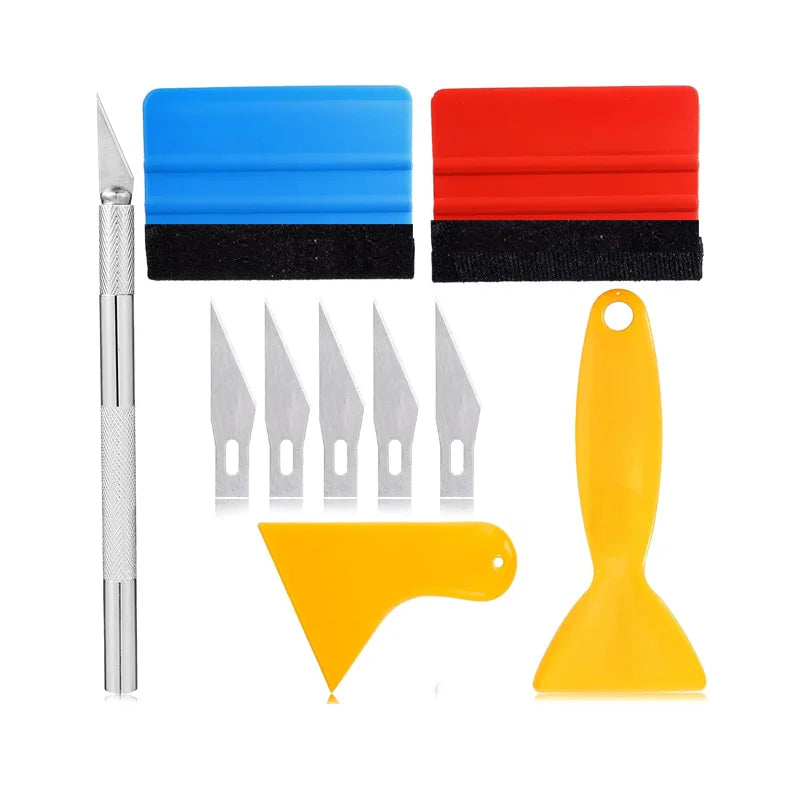 Vinyl Wrap Tool Kit – Squeegee, Knife & Scraper Set Vinyl Wrap Tool Kit QXL Kit 10Pcs