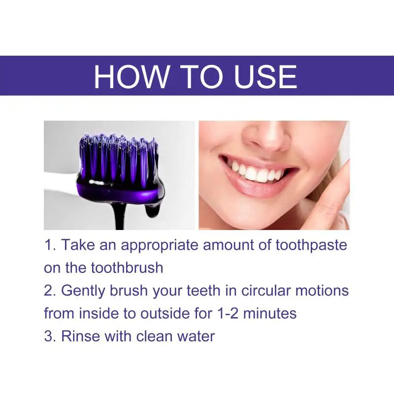 EELHOE Purple Whitening Toothpaste Color-Correcting 30ml Whitening Toothpaste QXL
