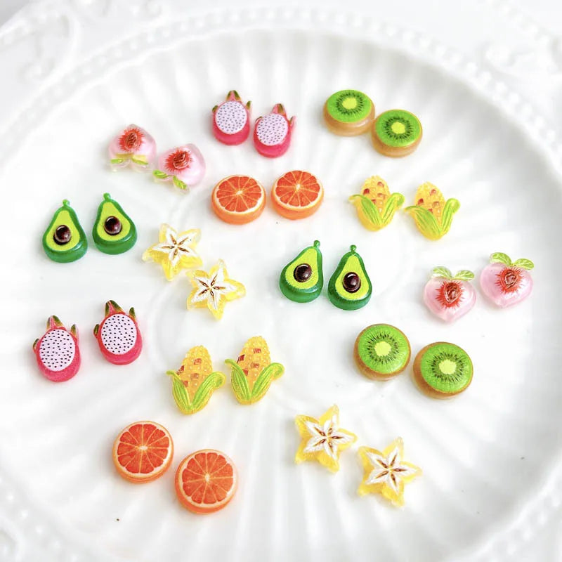 10-Pack 3D Kawaii Fruit Nail Art Charms | Resin DIY Manicure Nail Art Charms QXL
