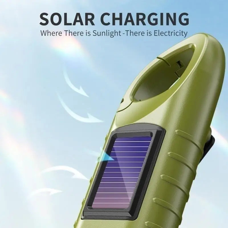 Solar Hand Crank LED Flashlight | Camping Emergency Torch Solar Camping Flashlight QXL