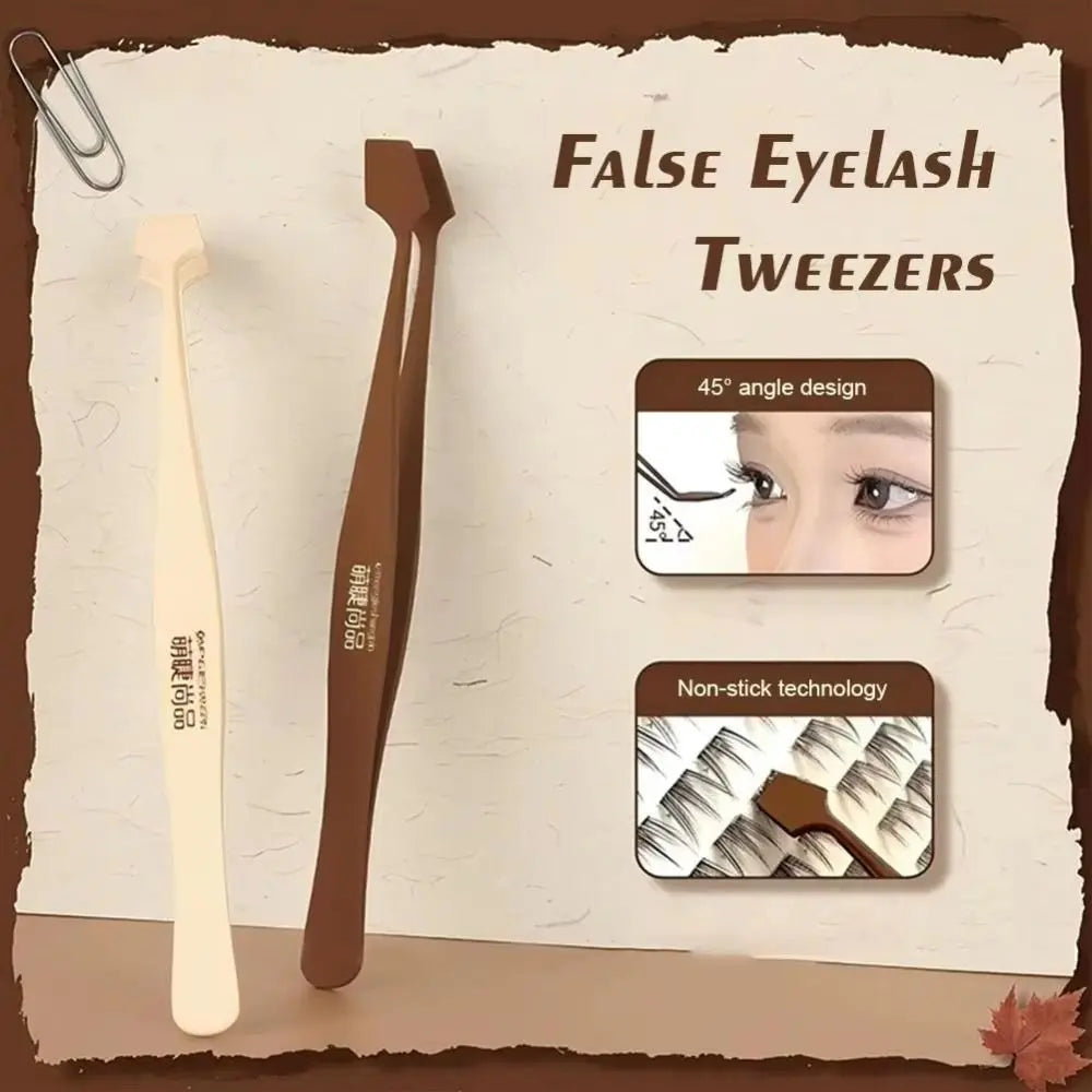 45° Anti-Stick Eyelash Tweezers | Cluster Lash Applicator Eyelash Tweezers QXL