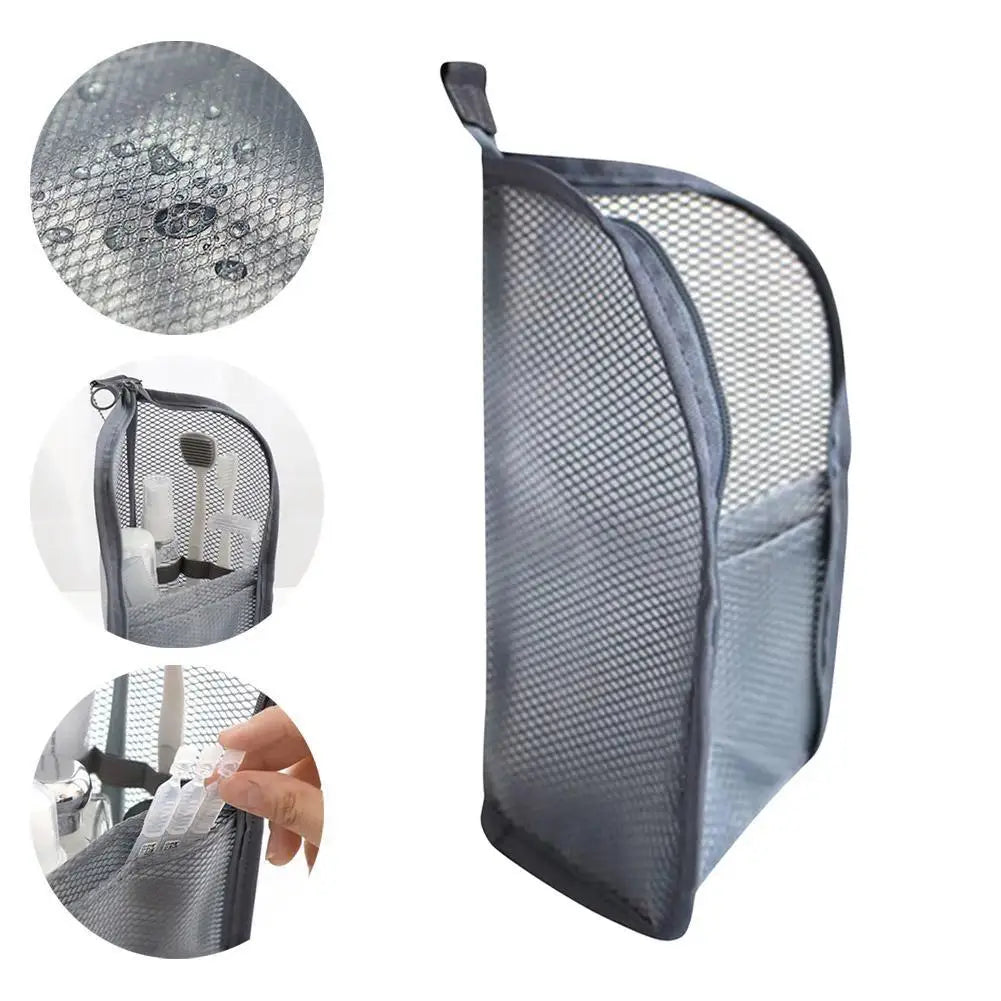 Standing Mesh Toiletry Bag | Foldable Travel Organizer Pouch Travel Toiletry Bag QXL