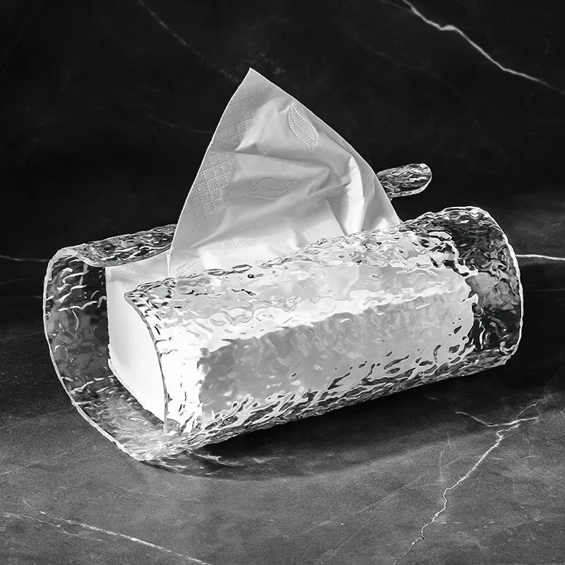 Oval Wavy Tissue Box Cover | Plastic Napkin Holder Bathroom Tissue Box Cover QXL