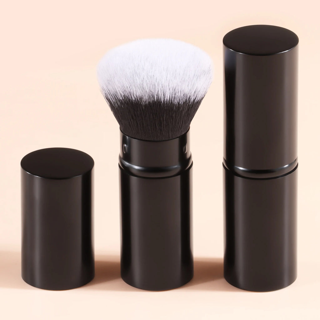 Ronshadow 3-Pc Retractable Powder Brush, Blush Brush & Sponge Makeup Brush Set QXL