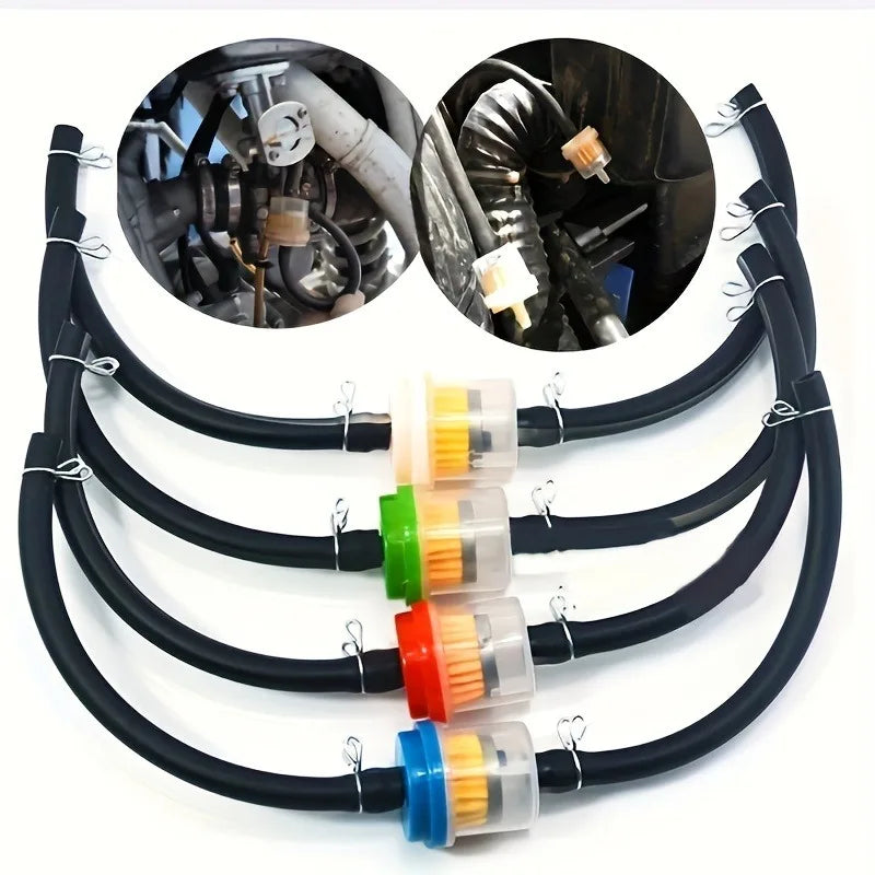 5mm Motorcycle Fuel Line Kit – Petcock Valve, Filter & Clamps Motorcycle Fuel Line Kit QXL