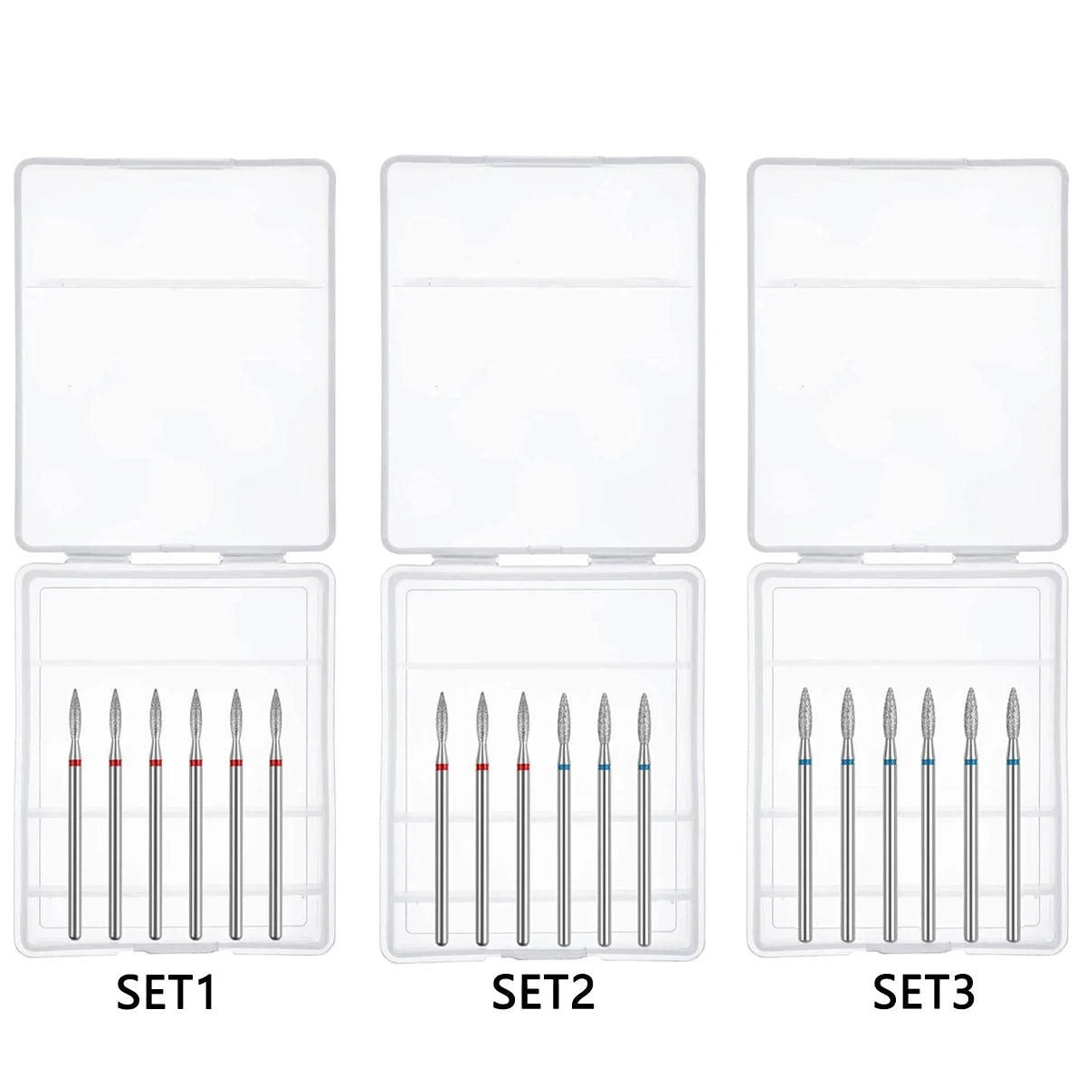 6-Piece Diamond Nail Drill Bit Set | 3/32" Cuticle Remover Nail Drill Bit Set QXL