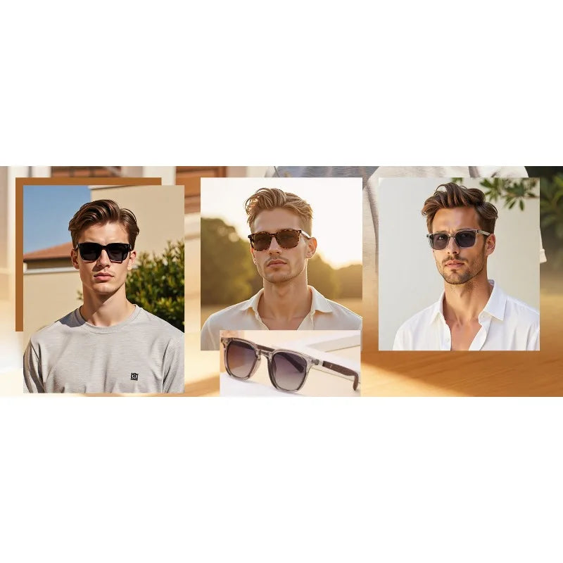 Retro Wood Grain Square Sunglasses UV Protection Unisex Retro Sunglasses QXL