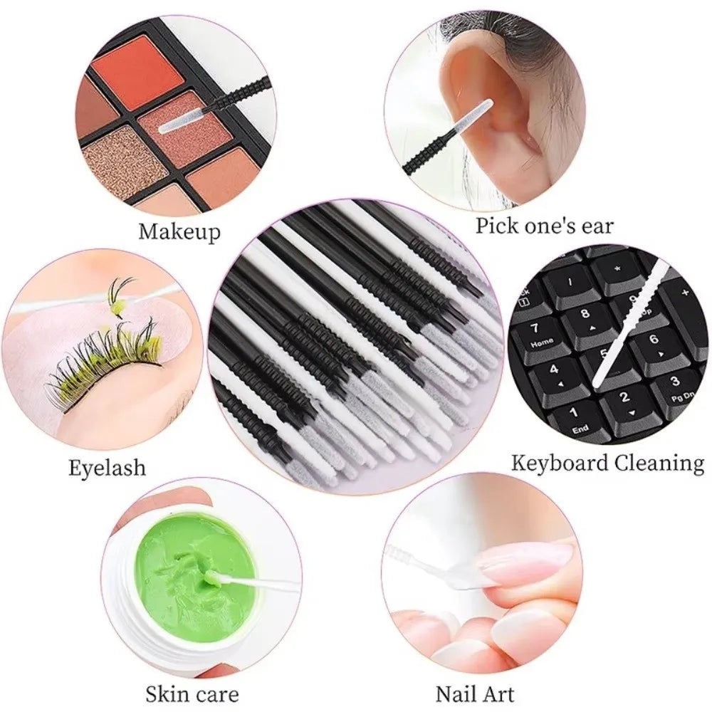100-Pack Disposable Micro Brushes for Eyelash Extensions Lash Extension Applicators QXL