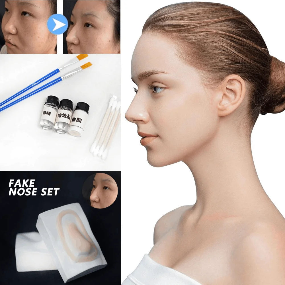 Silicone Fake Nose & Chin Cosplay Kit | Reusable Prosthetic Cosplay Prosthetic Kit QXL