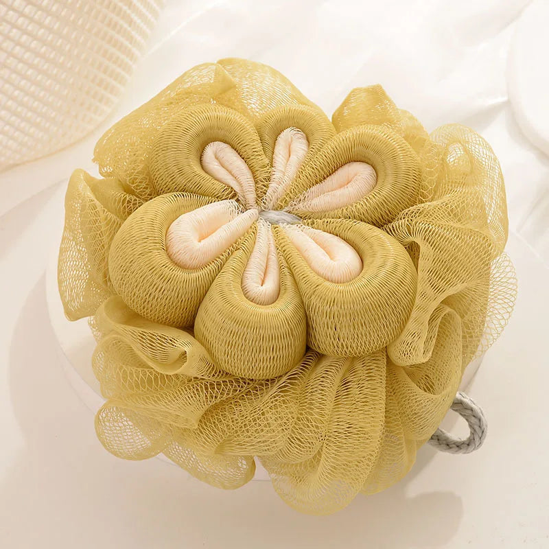 Ultra-Gentle Shower Sponge Bath Scrubber Ball | 4 Colors Bath Scrubber Sponge QXL Yellow