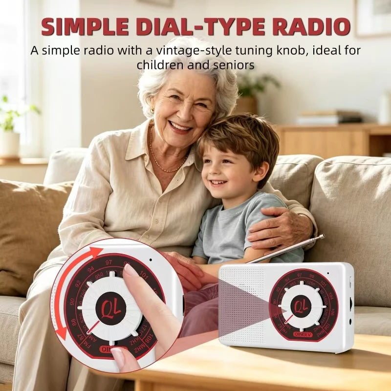 Portable AM/FM Radio | Big Speaker & Earphone Jack – White Portable AM/FM Radio QXL