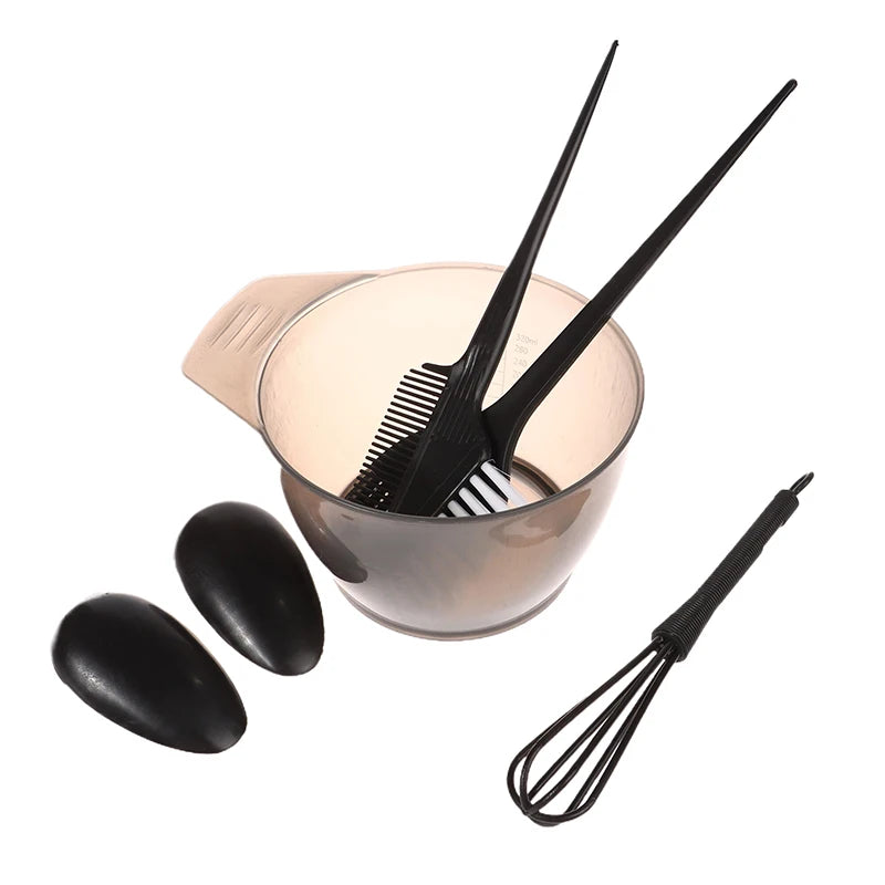 5-Piece Hair Dye Brush & Bowl Set | Ear Caps & Mixing Rod Hair Colouring Kit QXL