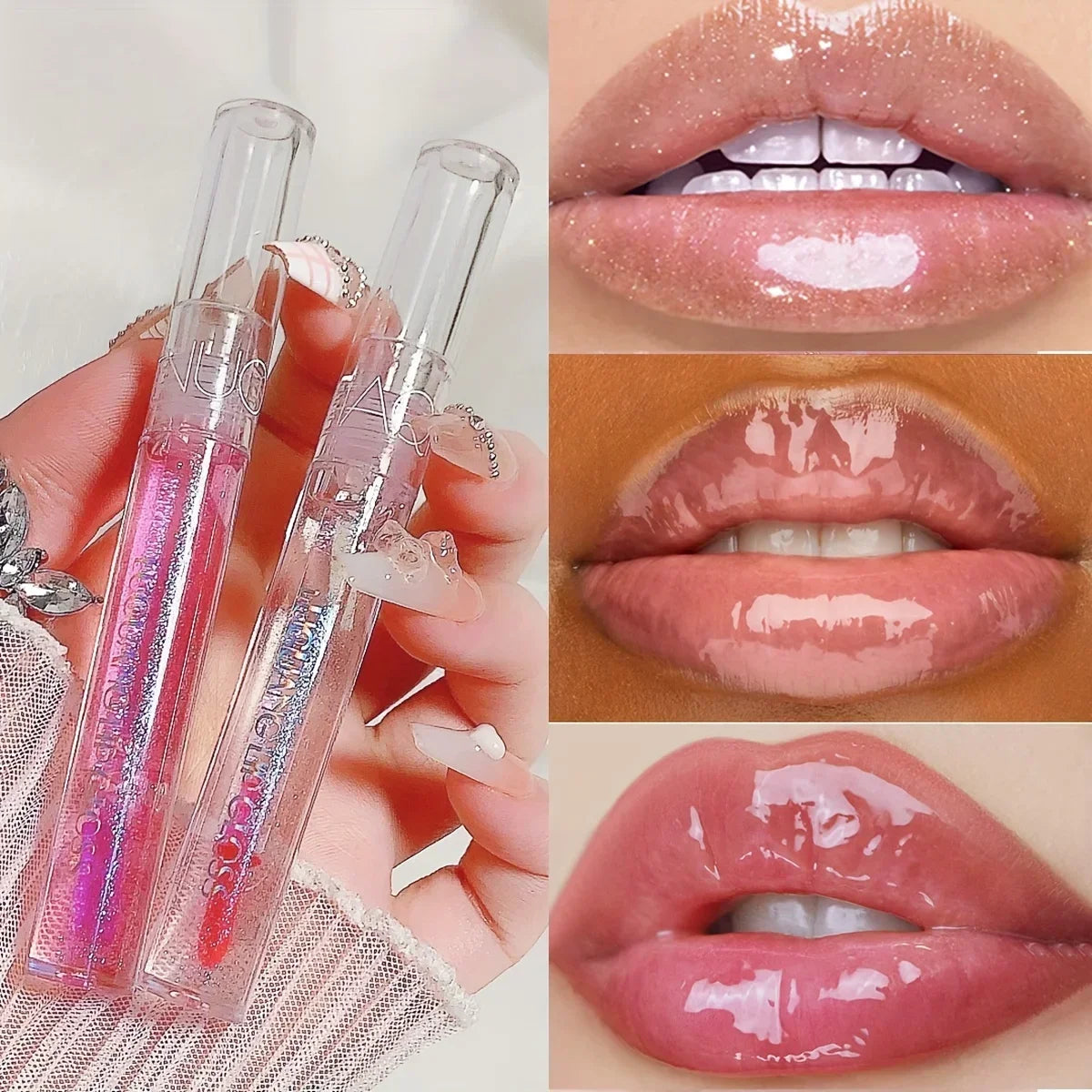 Micro-Glitter Mirror Lip Gloss | Moisturizing Colored Lip Glaze Glitter Lip Gloss QXL
