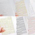 5-Pack 3D Number & Letter Nail Stickers | Gold Silver Decals 3D Nail Stickers QXL 5pcs