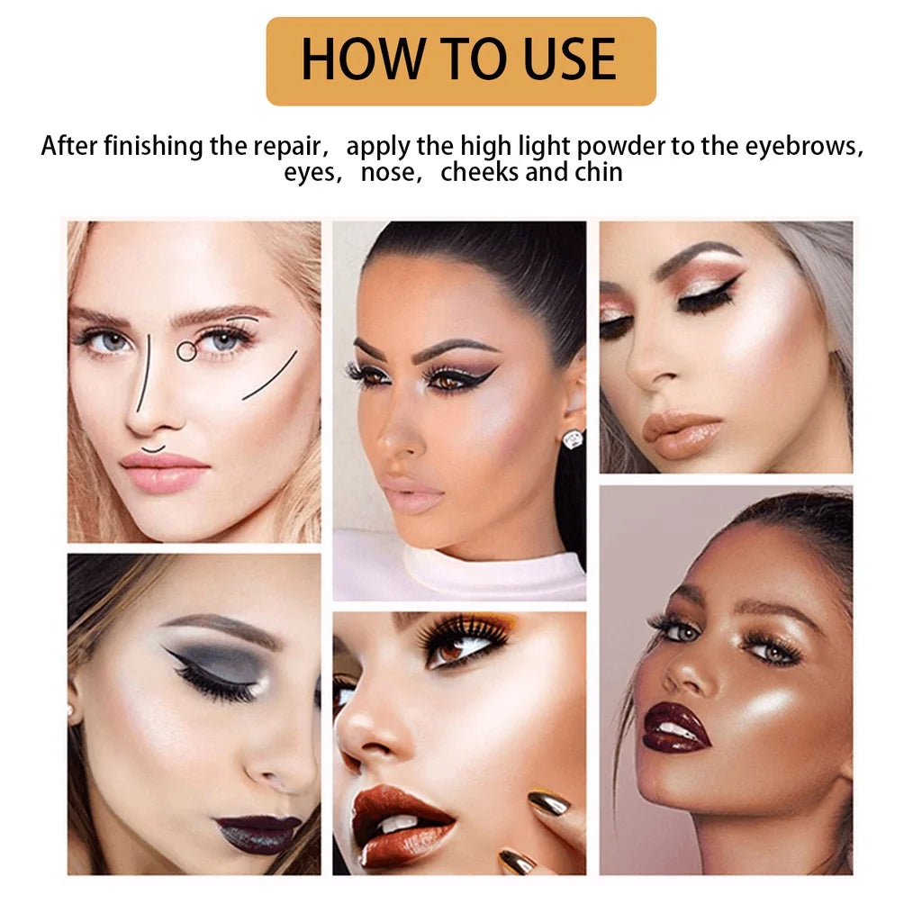 Beauty Glazed 4-Color Contour & Highlighter Powder Palette Contour Highlighter Palette QXL