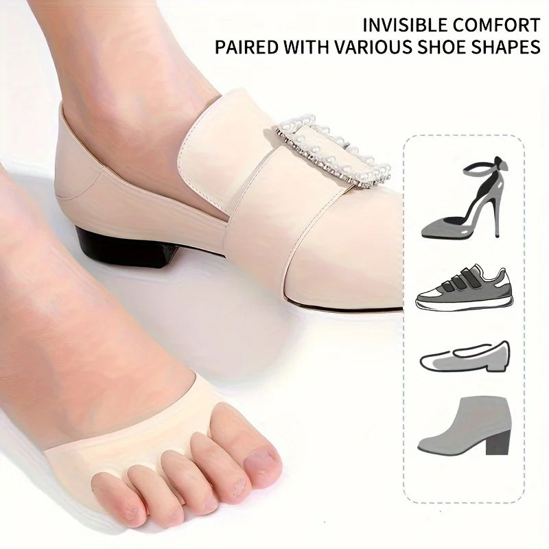 2-Pack Forefoot Cushion Socks | Anti-Slip Metatarsal Support Forefoot Cushion Sock QXL