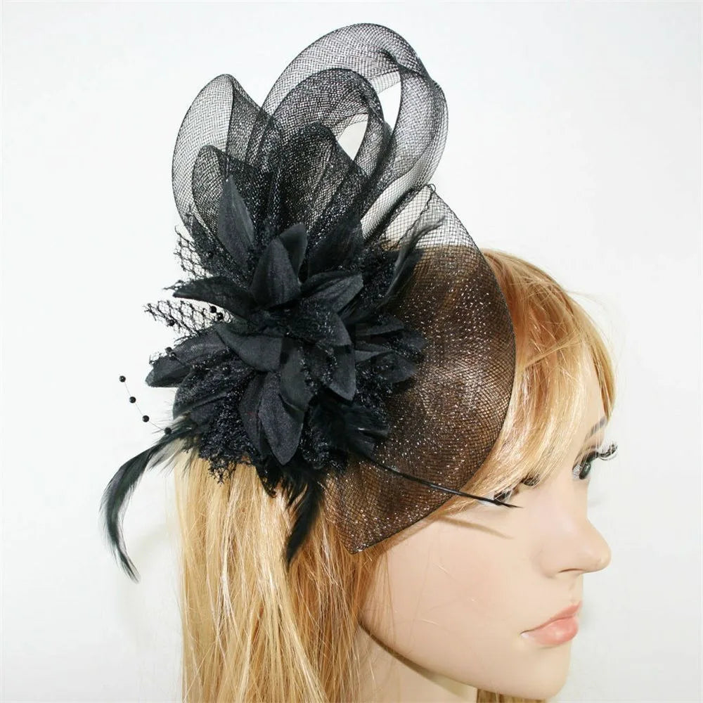 Feather Beaded Fascinator Hair Clip Brooch Corsage | Wedding Feather Fascinator QXL