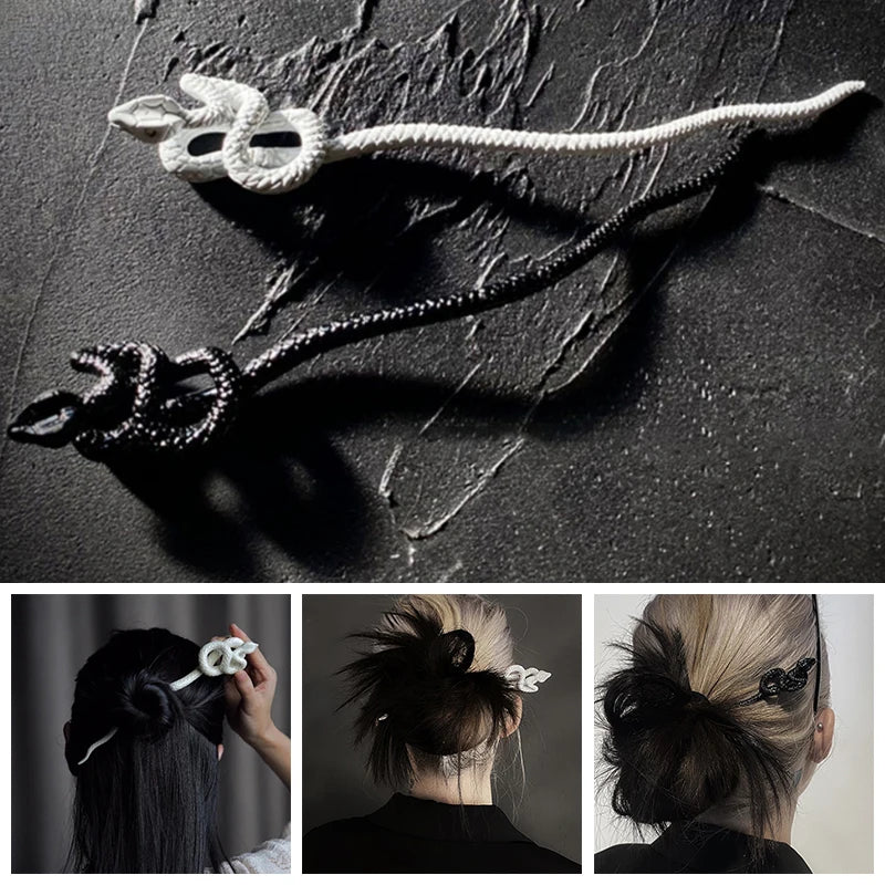 Gothic Snake Hair Stick | Chinese Vintage Metal Hairpin Gothic Hair Stick QXL