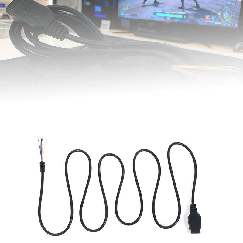 9-Pin 1.5M Extension Cable for Sega Genesis 2 MD2 Gamepad Gamepad Extension Cable QXL