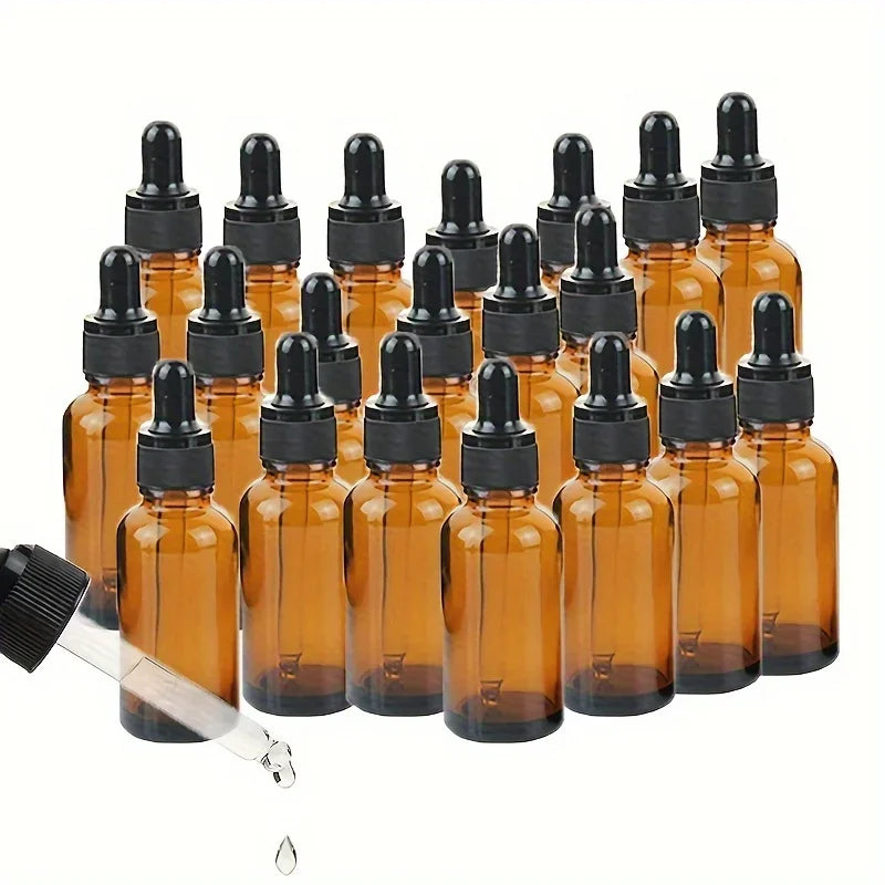 Amber Glass Dropper Bottles | Essential Oil & Perfume Refill Glass Dropper Bottles QXL