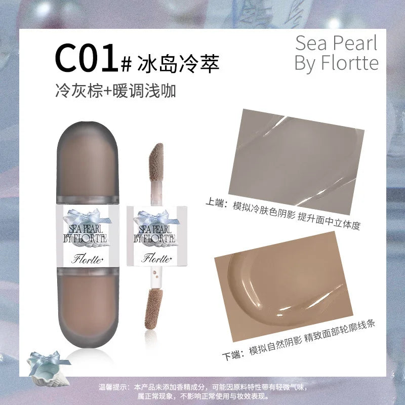 FLORTTE 3-in-1 Liquid Contour & Dual-Head Highlighter Pen Liquid Contour Highlighter QXL C01