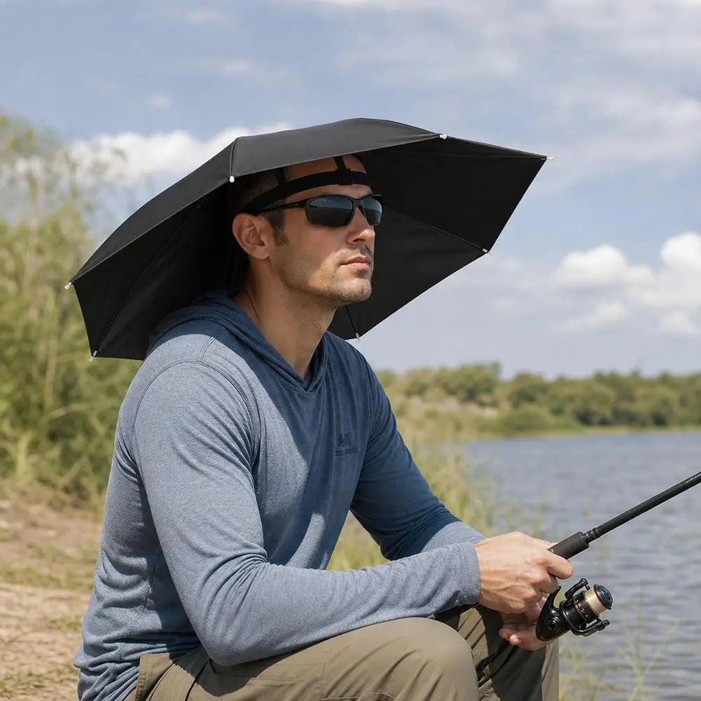 Foldable Hands-Free Umbrella Hat | Sun & Rain Outdoor Cap Umbrella Hat QXL