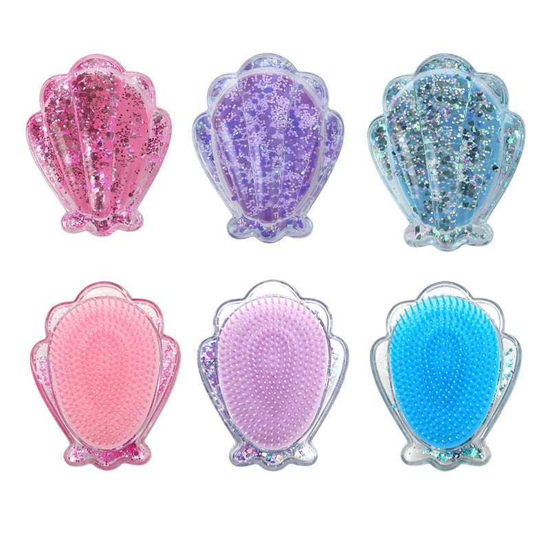 Mermaid Shell Anti-Static Hair Brush | Mini Travel Comb Travel Hair Brush QXL