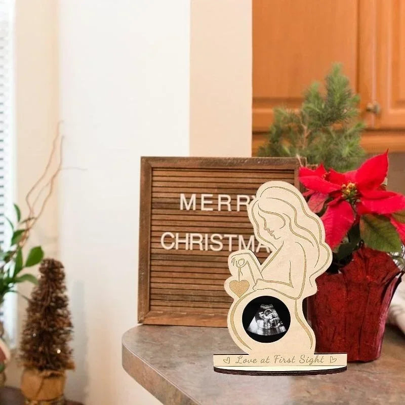 Wooden Baby Sonogram Photo Frame | Expectant Mom Keepsake Gift Sonogram Photo Frame QXL