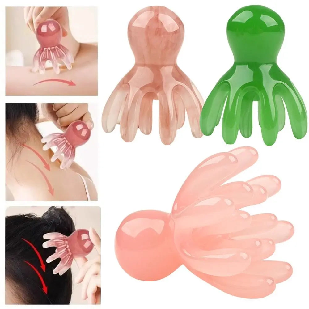14-Tentacle Octopus Scalp Massager Comb | Resin Head Massager Scalp Massager Comb QXL
