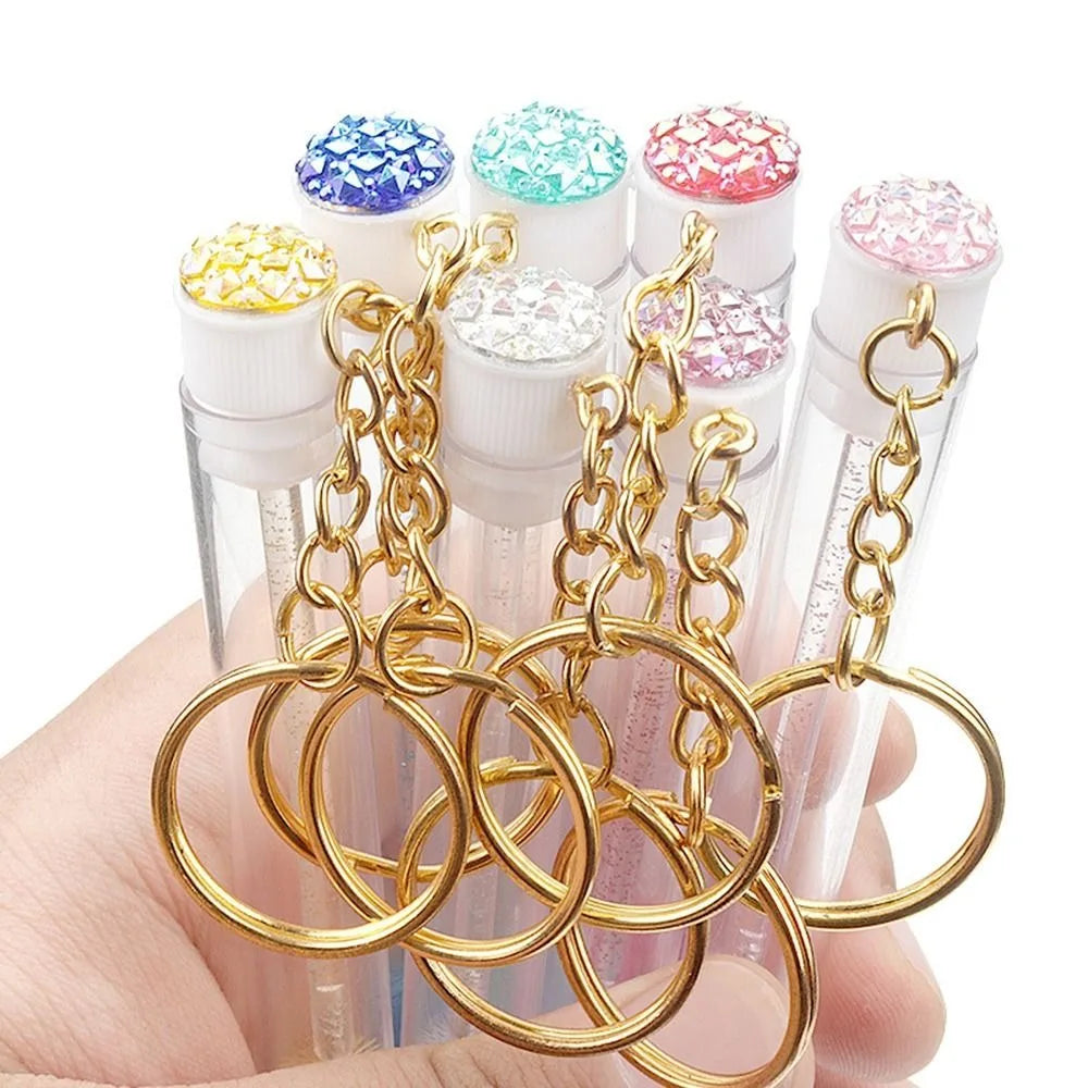 Reusable Mascara Wand & Eyelash Brush with Keychain Tube Case Eyelash Brush Set QXL