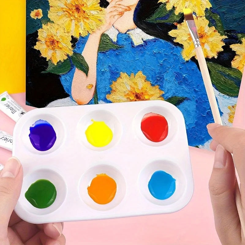 2-Pack White Watercolor Paint Palette Trays | Artist Pigment Tray Watercolor Paint Palette QXL
