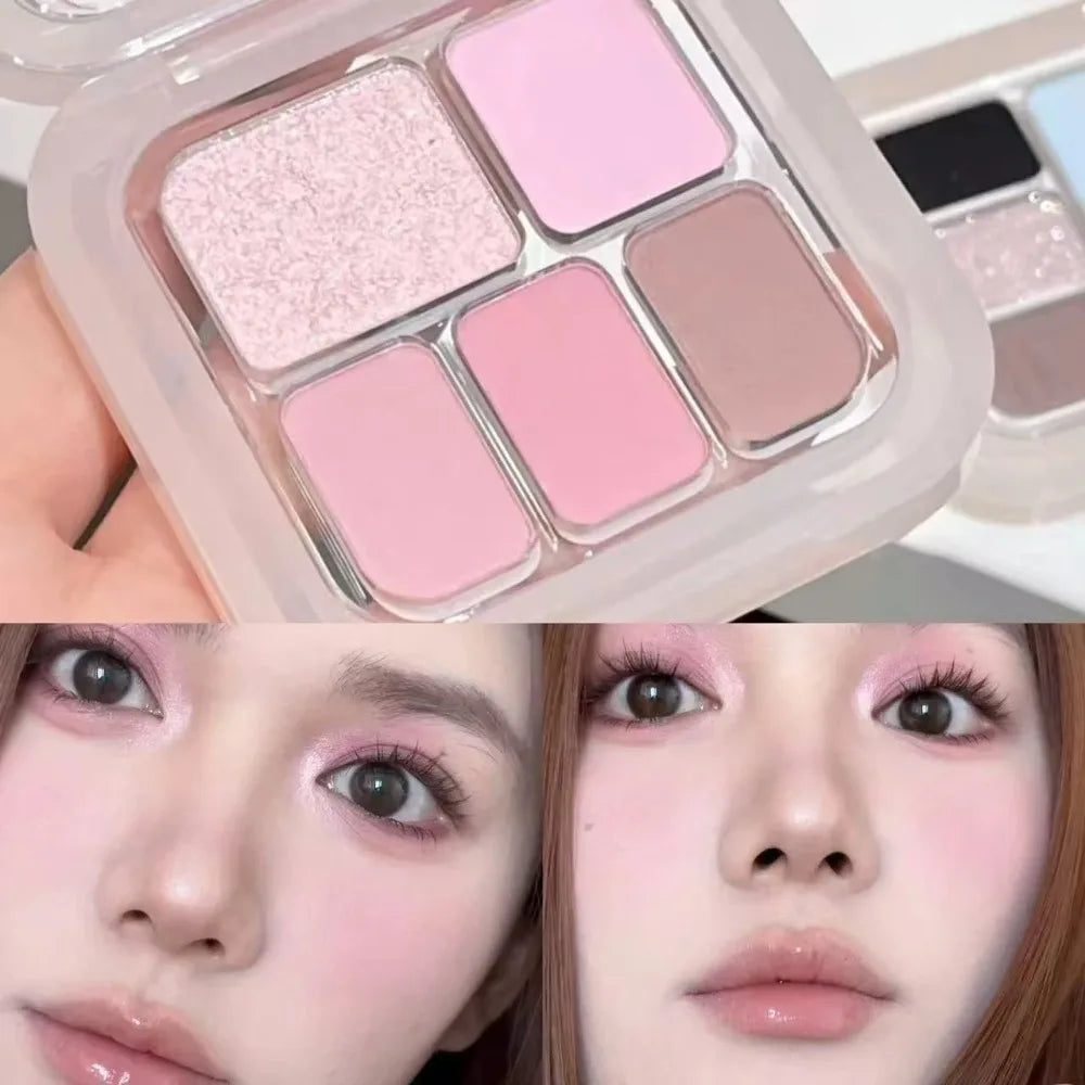 5-in-1 Korean Eyeshadow Palette – Smoky Matte & Shimmer Eyeshadow Palette QXL