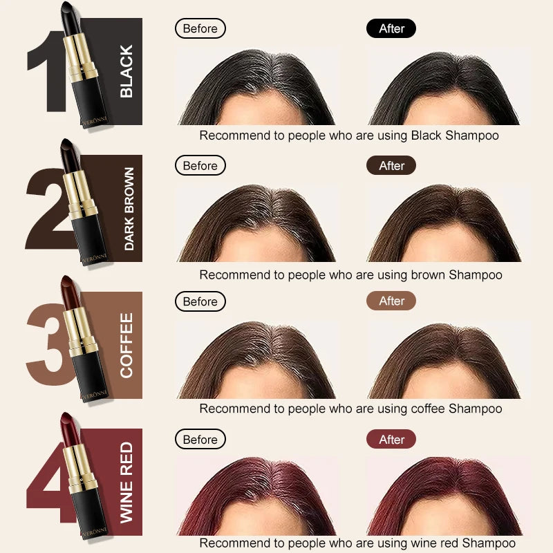 Temporary Hair Dye Pen – Instant Gray Root Coverage | 4 Colors Hair Dye Pen QXL
