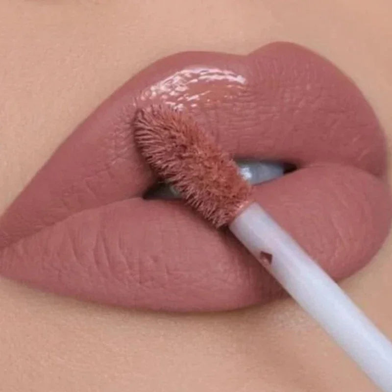 3-Pack Matte Velvet Liquid Lipstick | Nude, Brown & Dark Red Liquid Lipstick Set QXL